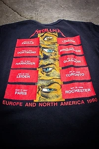 Vintage 1990 Metallica Europe/North America Tour Concert T Shirt Selected by Black Shag Vintage