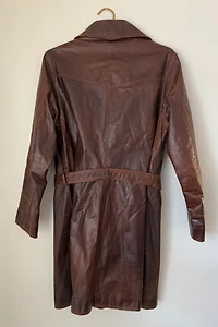 Espresso Brown Leather Coat Selected by Wax Plant