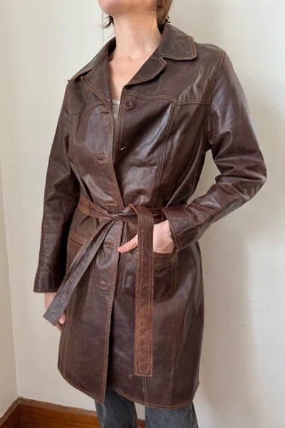 Espresso Brown Leather Coat Selected by Wax Plant