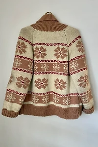 60's Snowflake Cowichan Knit Cardigan Selected by Wax Plant
