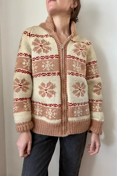 60's Snowflake Cowichan Knit Cardigan Selected by Wax Plant