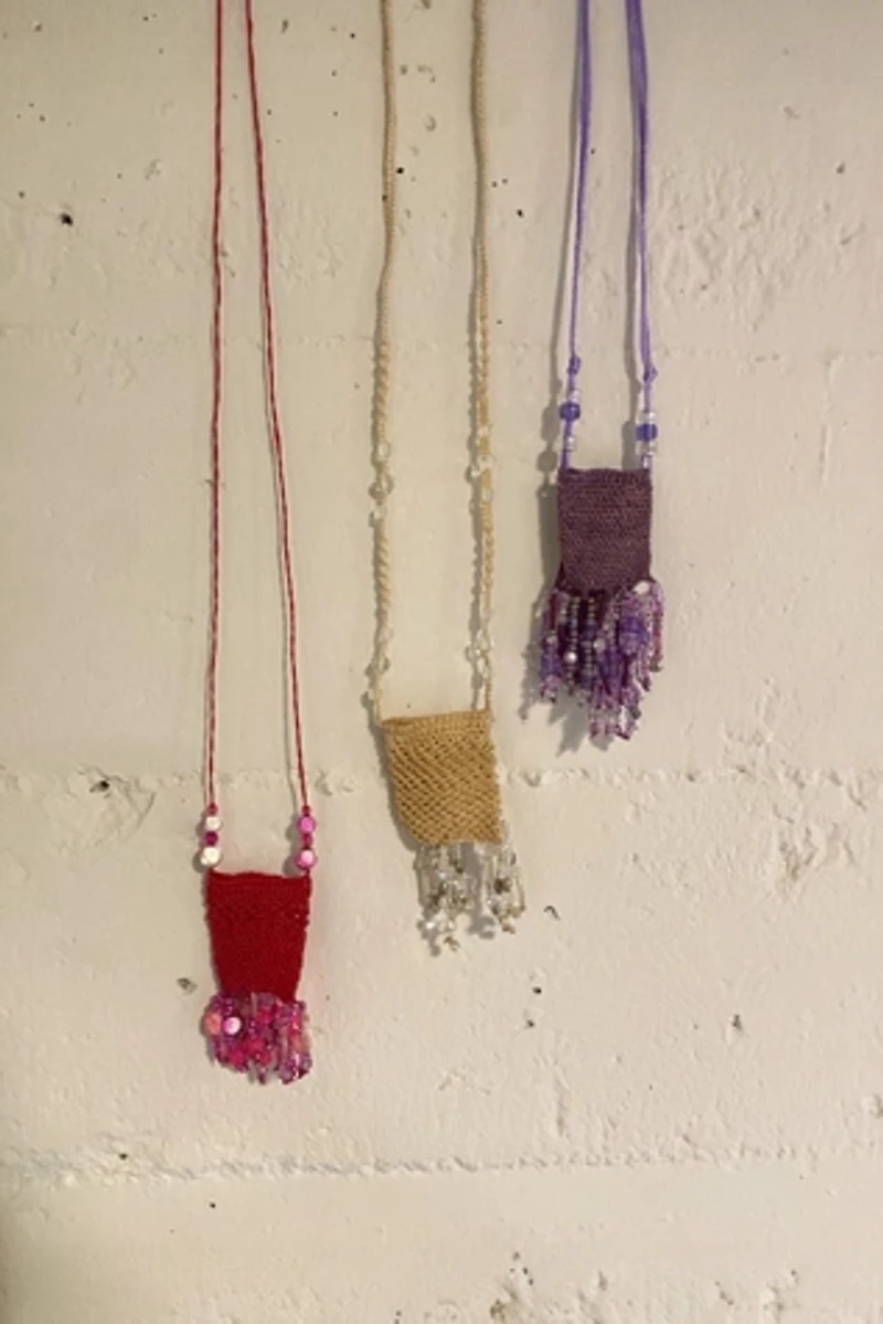 Y2k Handmade Crochet Mystic Pouch Necklace Selected by BusyLady Baca & The Goods