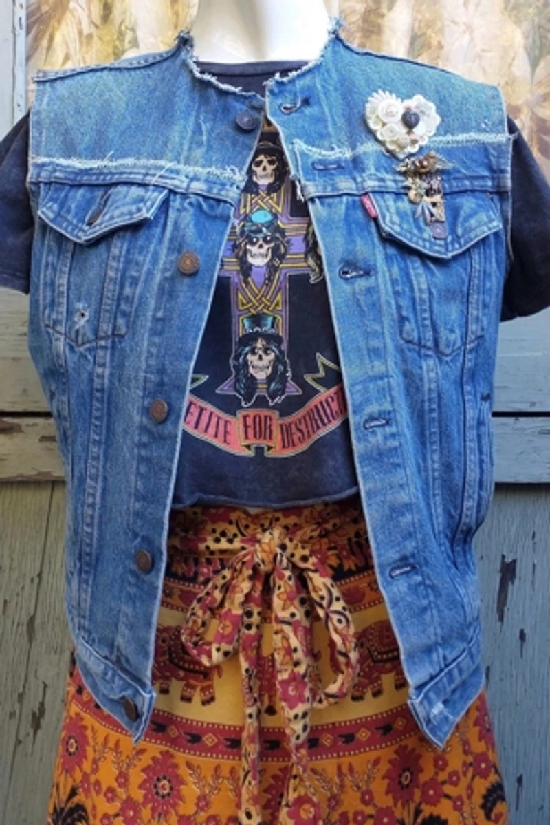 Upcycled Levi's Denim Jacket Vest Selected by Garbage Soup
