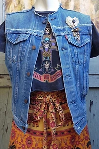 Upcycled Levi's Denim Jacket Vest Selected by Garbage Soup