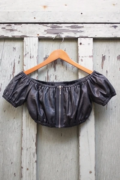 Alexander Wang Off Shoulder Leather Top Selected by Garbage Soup