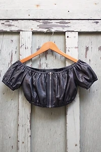 Alexander Wang Off Shoulder Leather Top Selected by Garbage Soup
