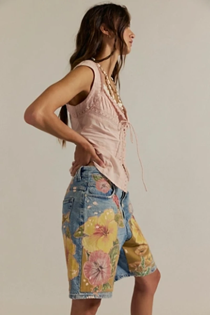 We The Free Tropical Beat Denim Shorts