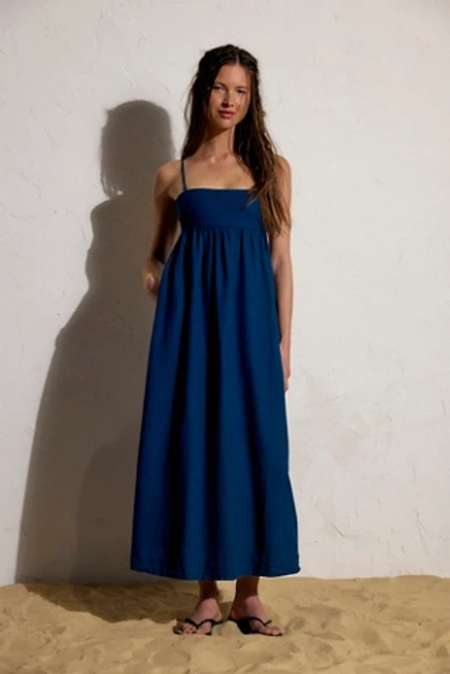halo babydoll midi dress Free People Sandshell Linen Halo Babydoll Midi Dress in Natural