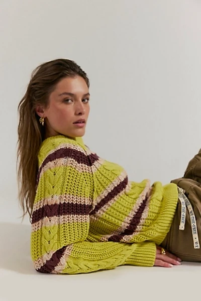 Frankie Cable Striped Pullover