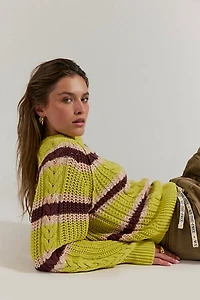 Frankie Cable Striped Pullover