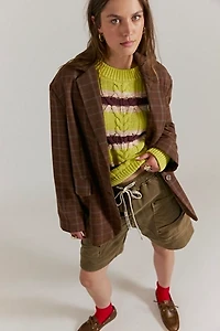 Frankie Cable Striped Pullover
