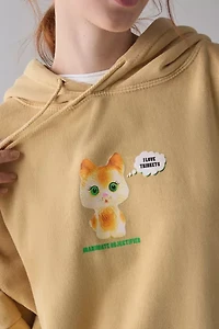 I Love Trinkets Cat Graphic Oversized Hoodie Sweatshirt