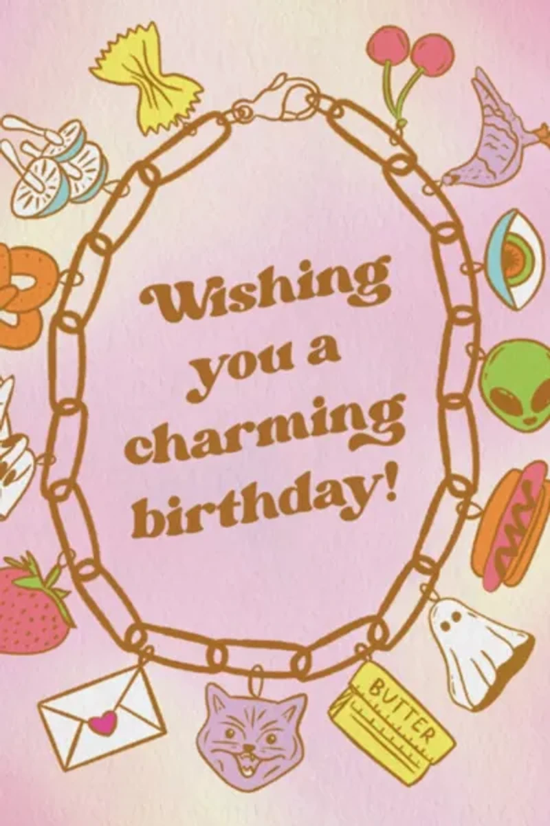 Boss Dotty Charm Bracelet Birthday Greeting Card
