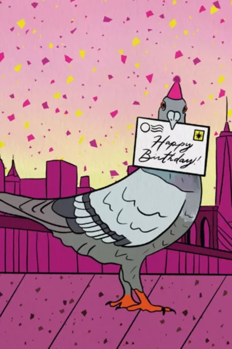 Boss Dotty Pigeon Birthday Greeting Card