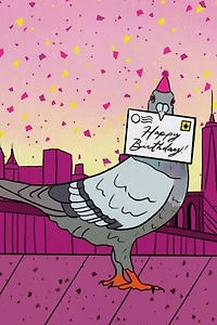 Boss Dotty Pigeon Birthday Greeting Card