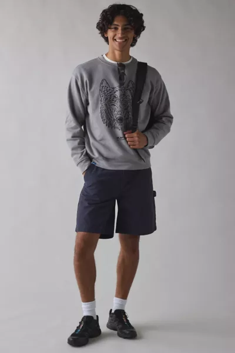 KAVU Core Graphic Crew Neck Cotton Sweatshirt