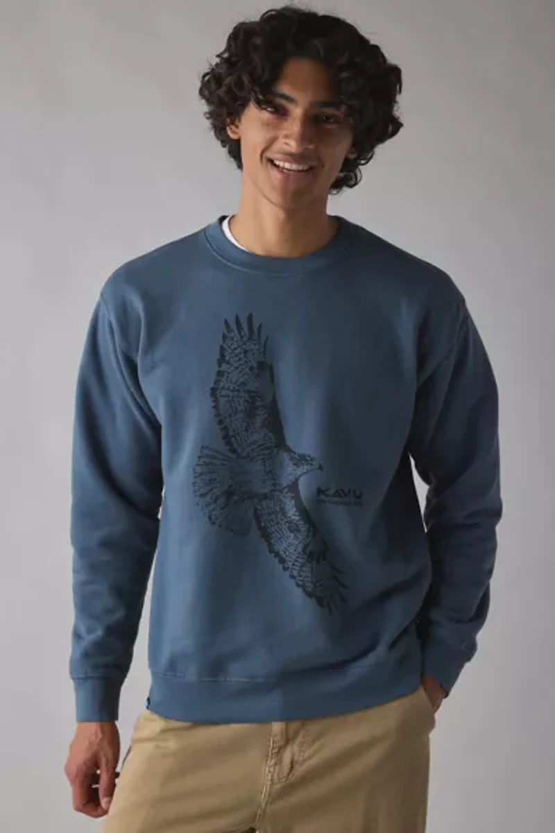 KAVU Core Graphic Crew Neck Sweatshirt