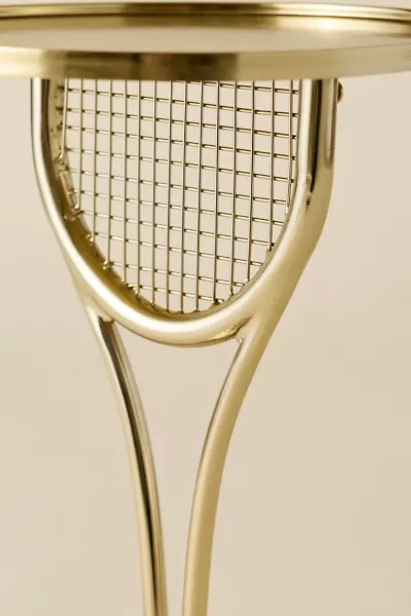 Tennis Racket Sculptural Metal Side Table