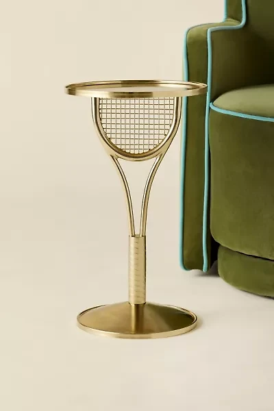 Tennis Racket Sculptural Metal Side Table