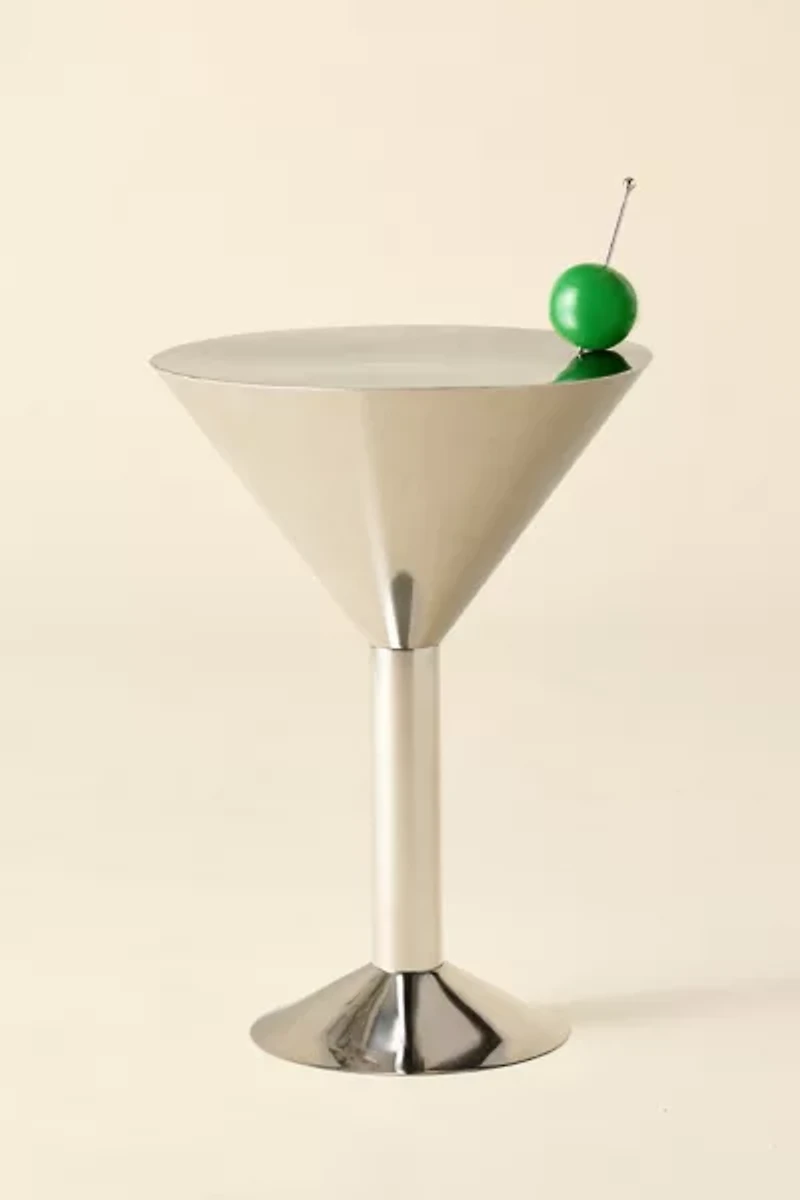 Chrome Martini Metal Side Table