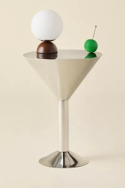 Chrome Martini Metal Side Table
