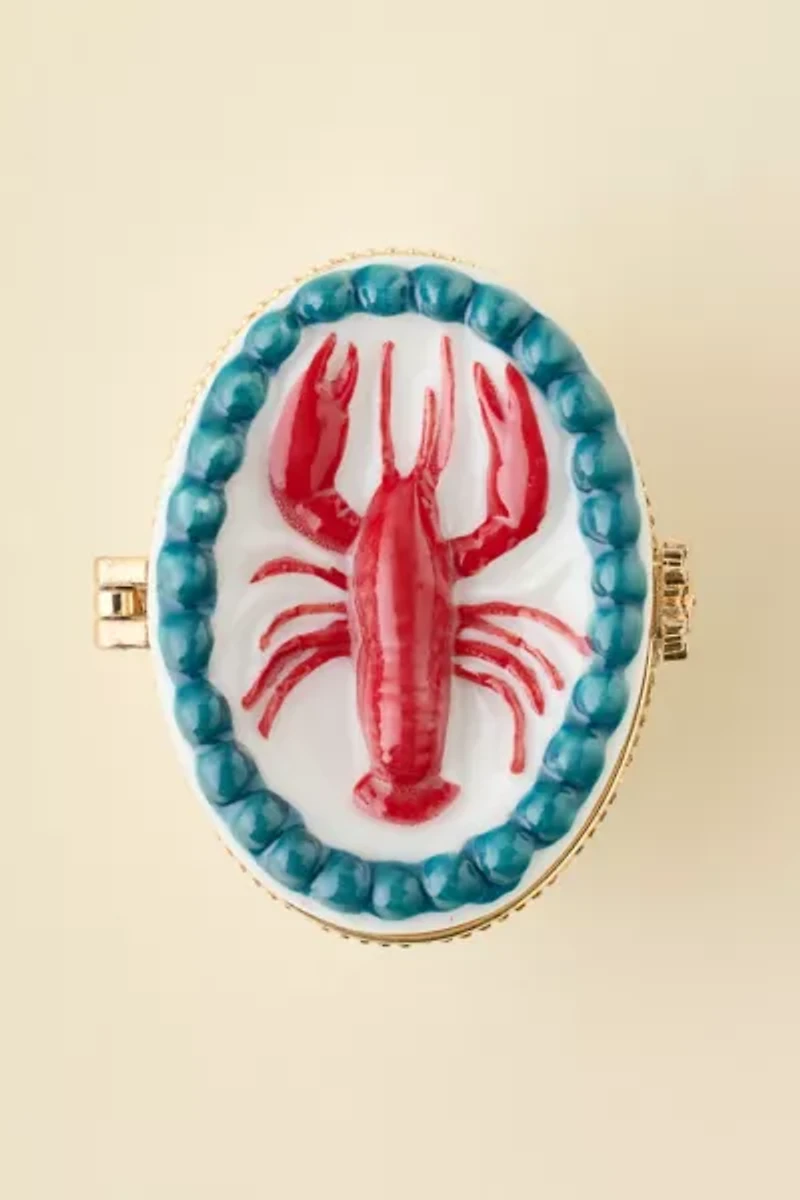 Lobster Dinner Porcelain Pill Case