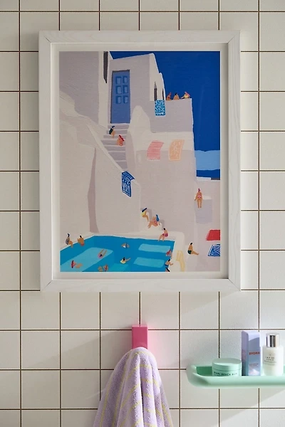 Helo Birdie Santorini Sun Art Print