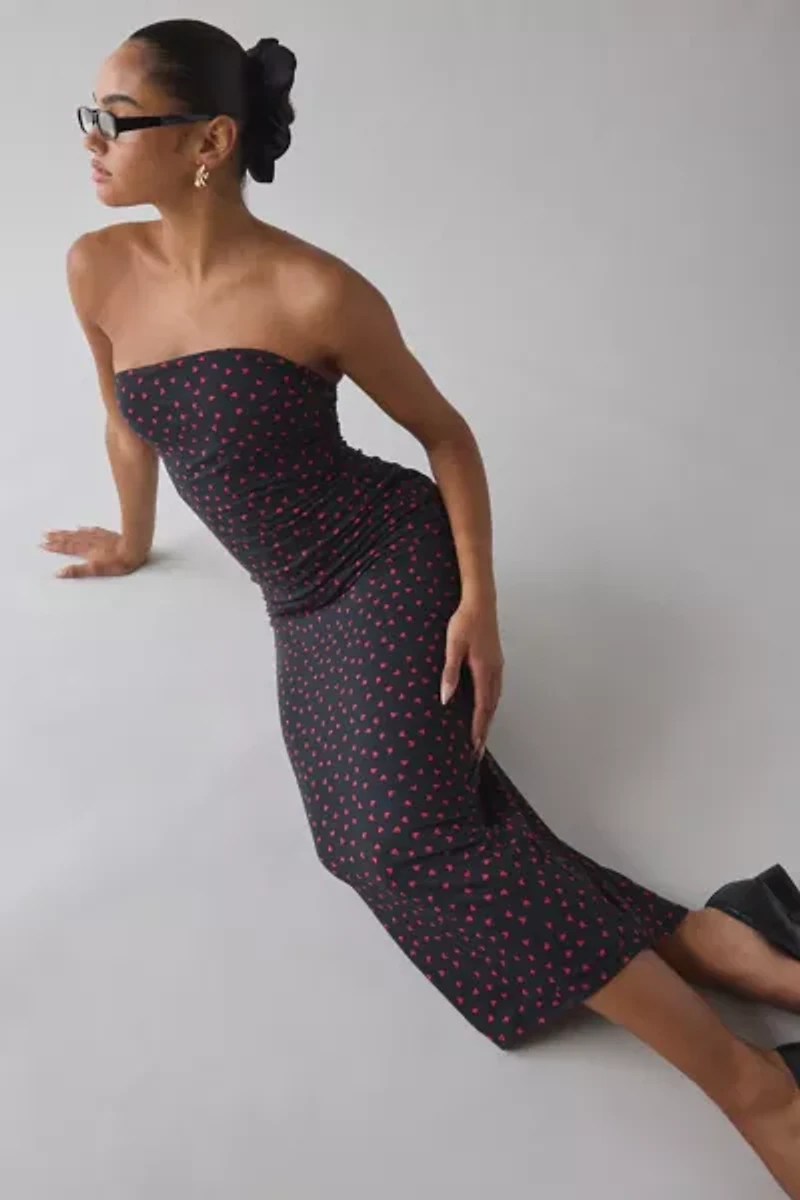 UO Nora Jersey Knit Tube Midi Dress