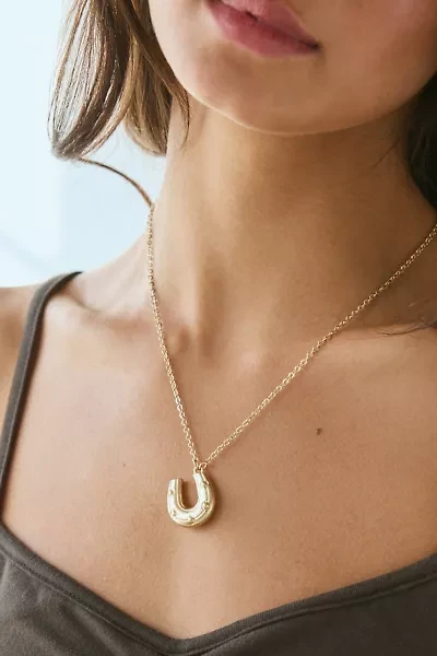 Lucky Horseshoe Pendant Charm Necklace
