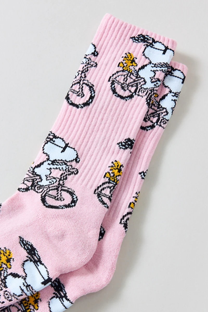 Peanuts Snoopy Bicycle Crew Sock
