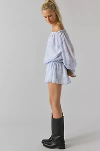 Kimchi Blue Penelope Blouson Chiffon Off-The-Shoulder Romper