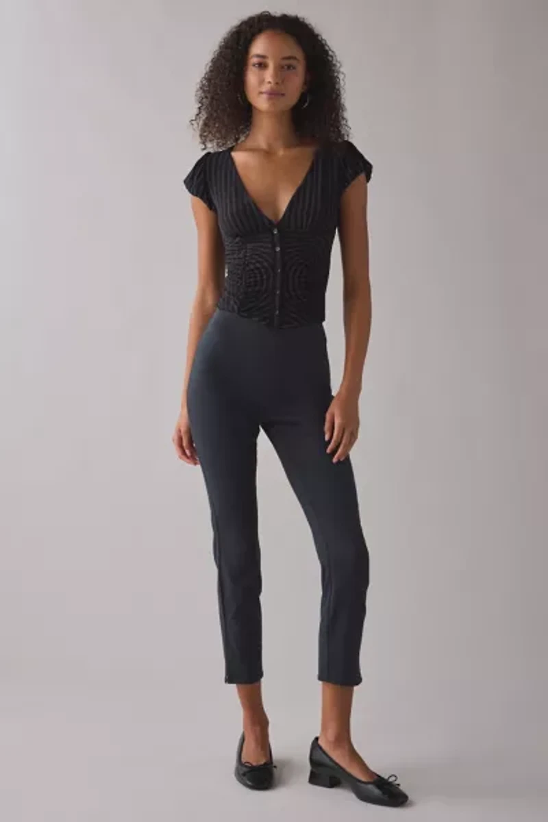 Silence + Noise Penny Polka Dot Button-Front Cropped Shirt