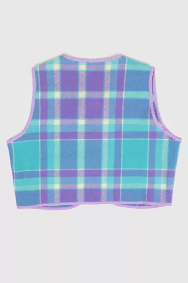 Reworked Woolen Plaid Tie Vest 20