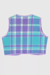 Reworked Woolen Plaid Tie Vest 20