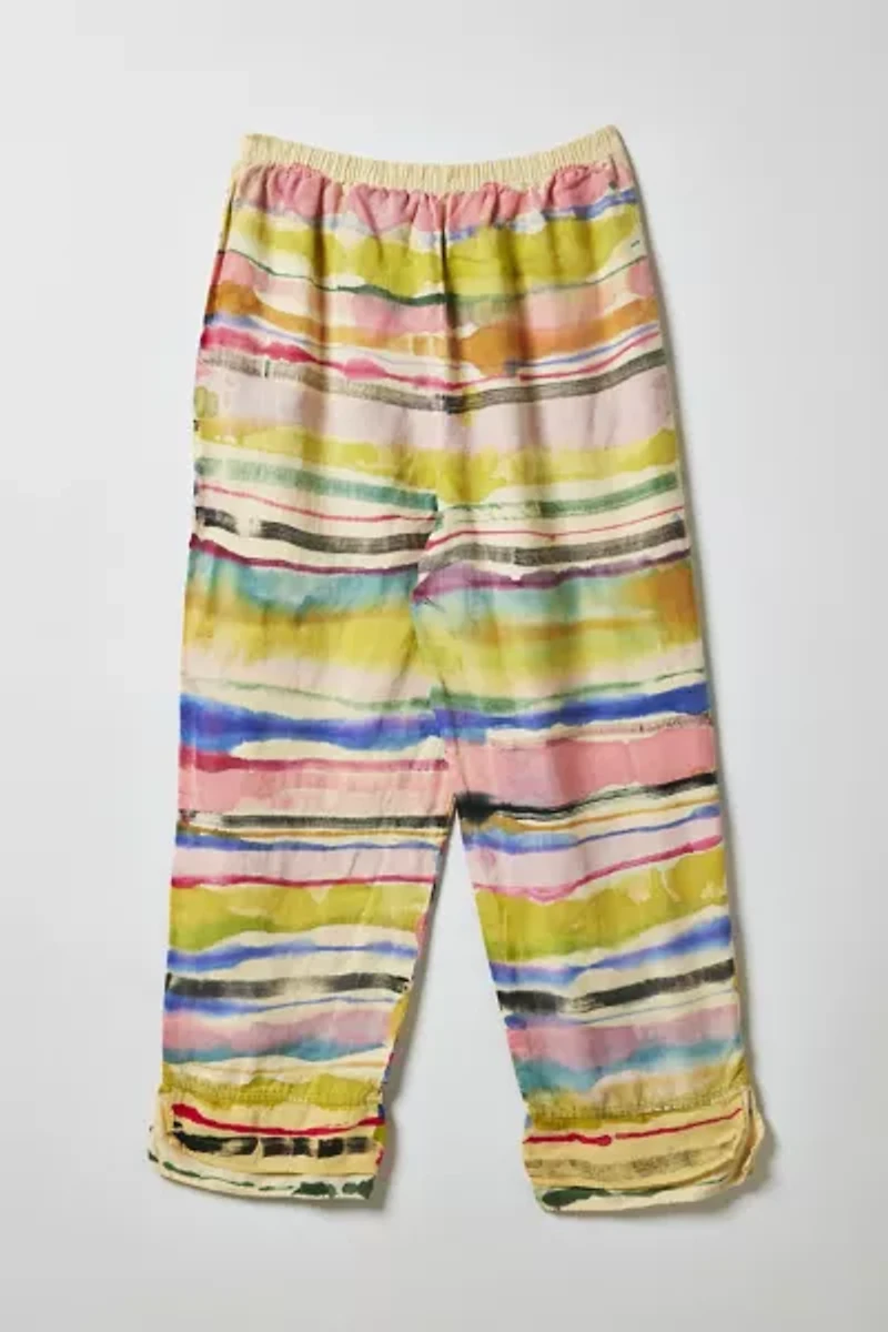 Vintage By Fruits Of Venus Stripes Hand Painted Wide Leg Pant
