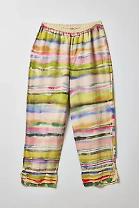 Vintage By Fruits Of Venus Stripes Hand Painted Wide Leg Pant