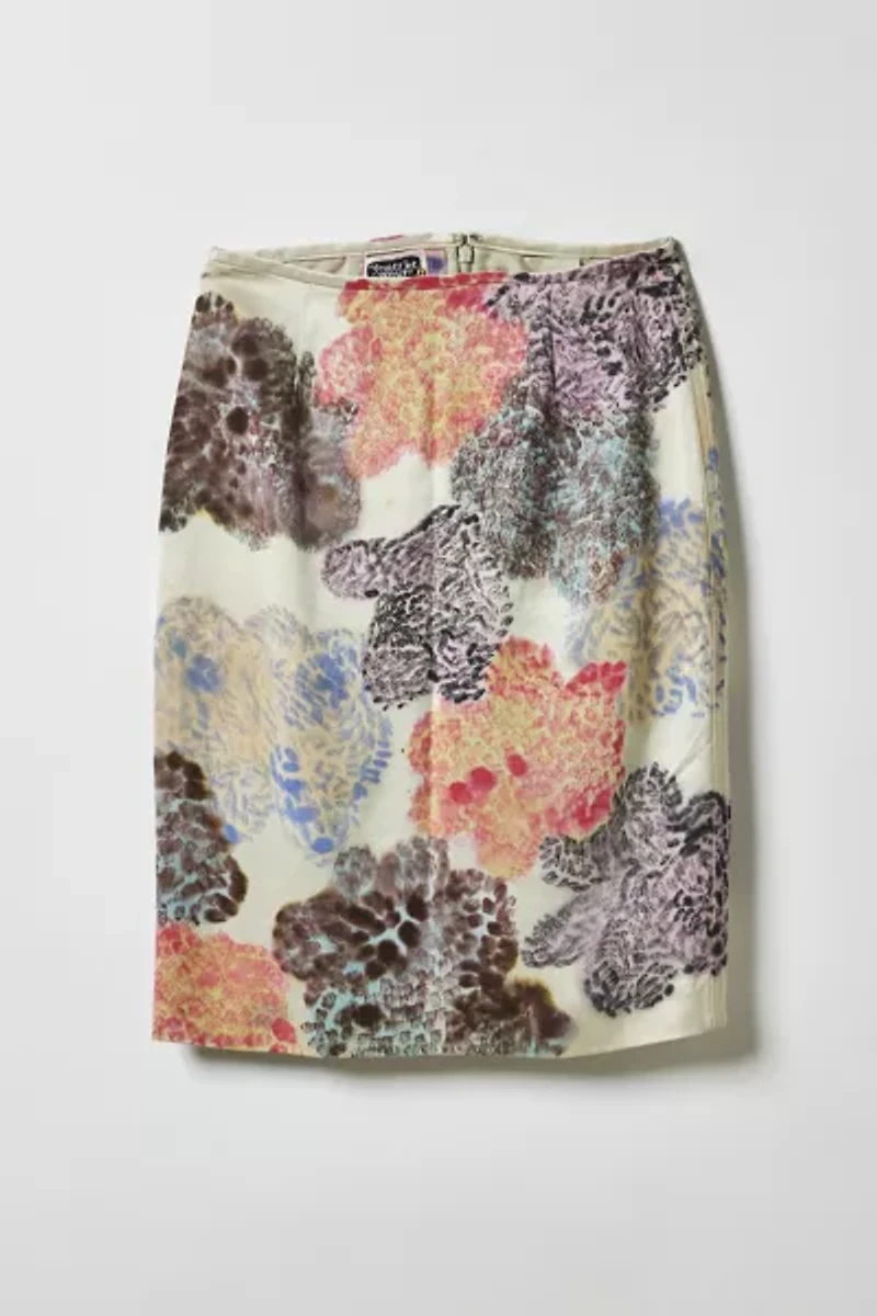 Vintage By Fruits Of Venus Abstract Hand Painted Midi Skirt