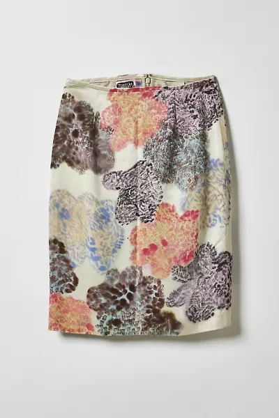 Vintage By Fruits Of Venus Abstract Hand Painted Midi Skirt