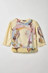 Vintage By Fruits Of Venus Watery Swirl Hand Painted Bell Sleeve Blouse