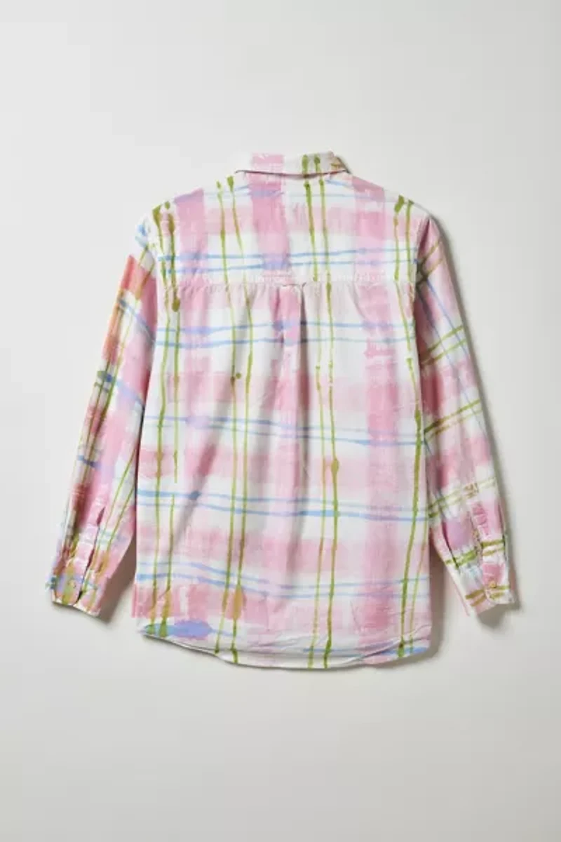Vintage By Fruits Of Venus Springtime Gingham Hand Painted Blouse