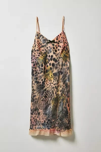 Vintage By Fruits Of Venus Blush Spots Hand Painted Midi Dress