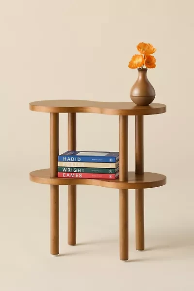 Ezra Wavy Wood Side Table