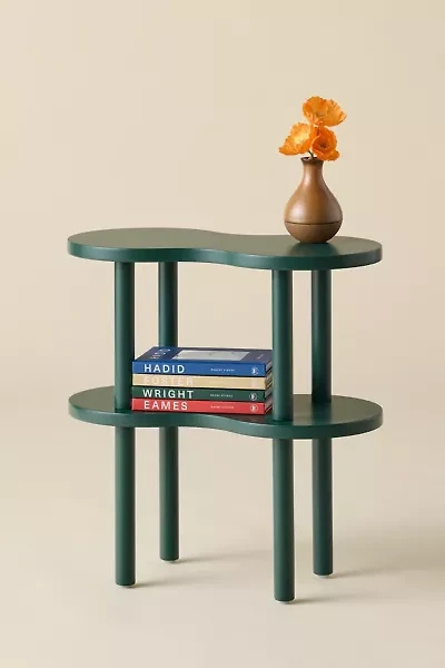 Ezra Wavy Wood Side Table