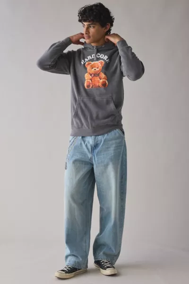 Hardcore Teddy Bear Graphic Hoodie Sweatshirt