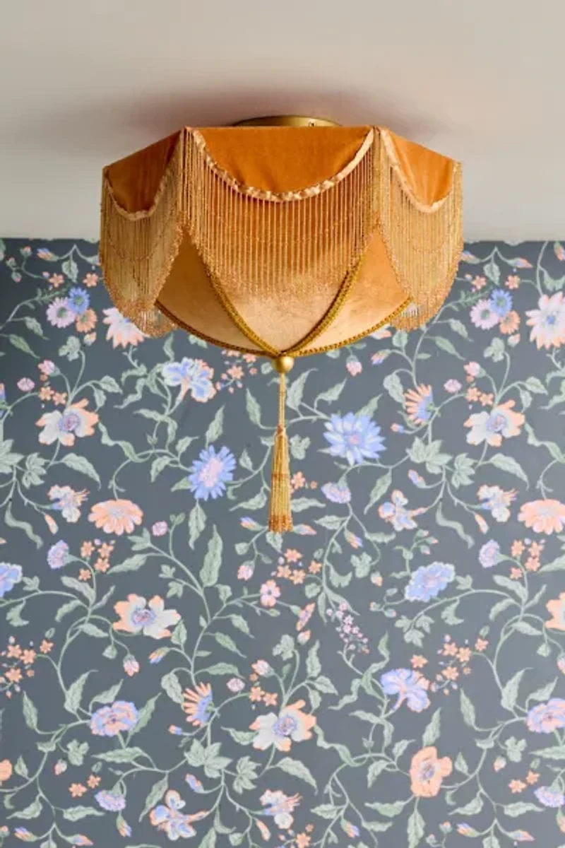 Modern Love Tassel-Fringed Flush Mount Light