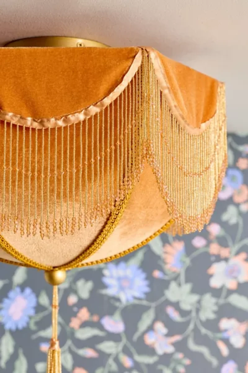 Modern Love Tassel-Fringed Flush Mount Light