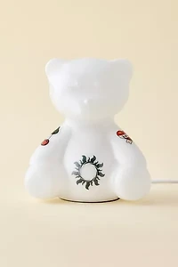 Tatted Teddy Bear Glass Table Lamp