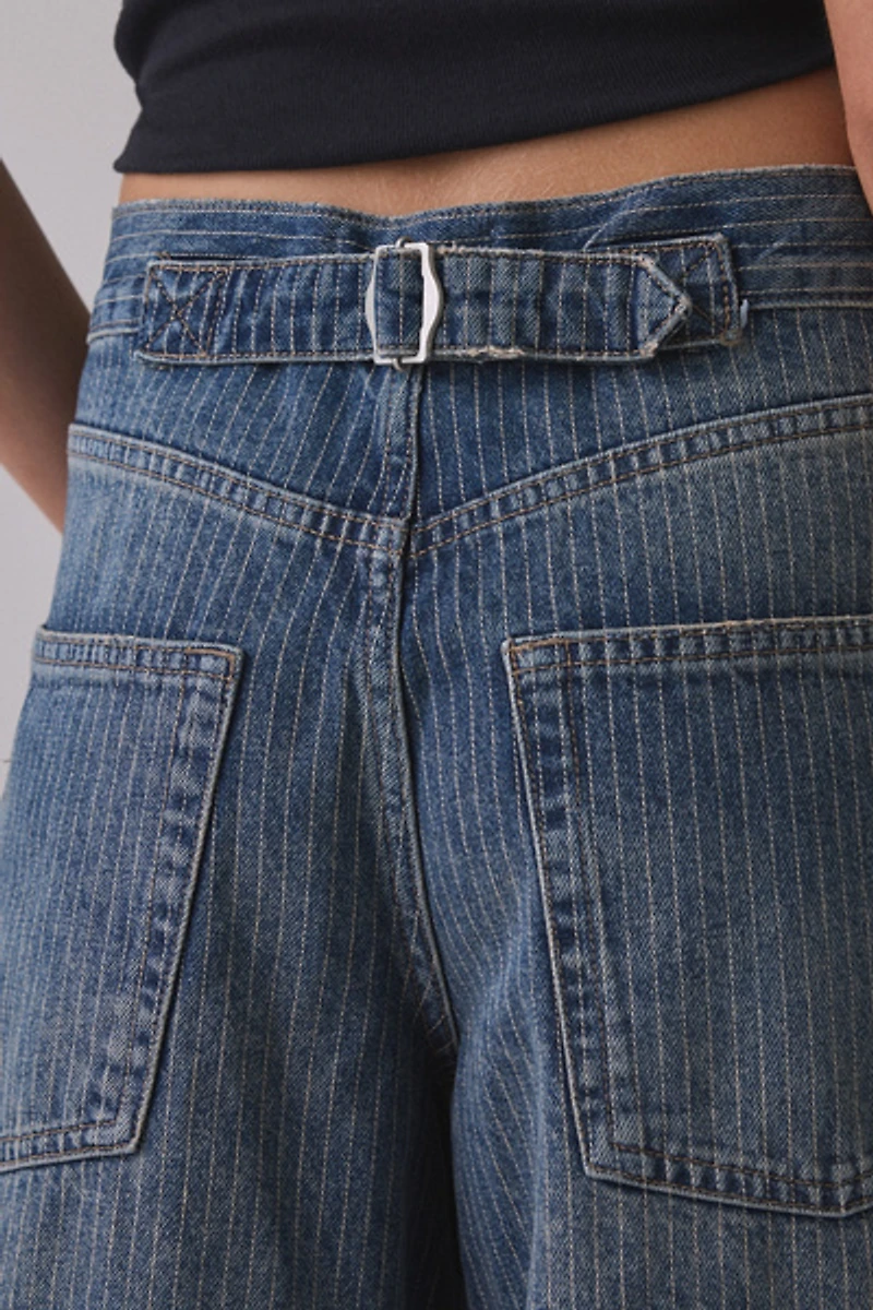 BDG Logan Printed Buckle Baggy Barrel Jeans