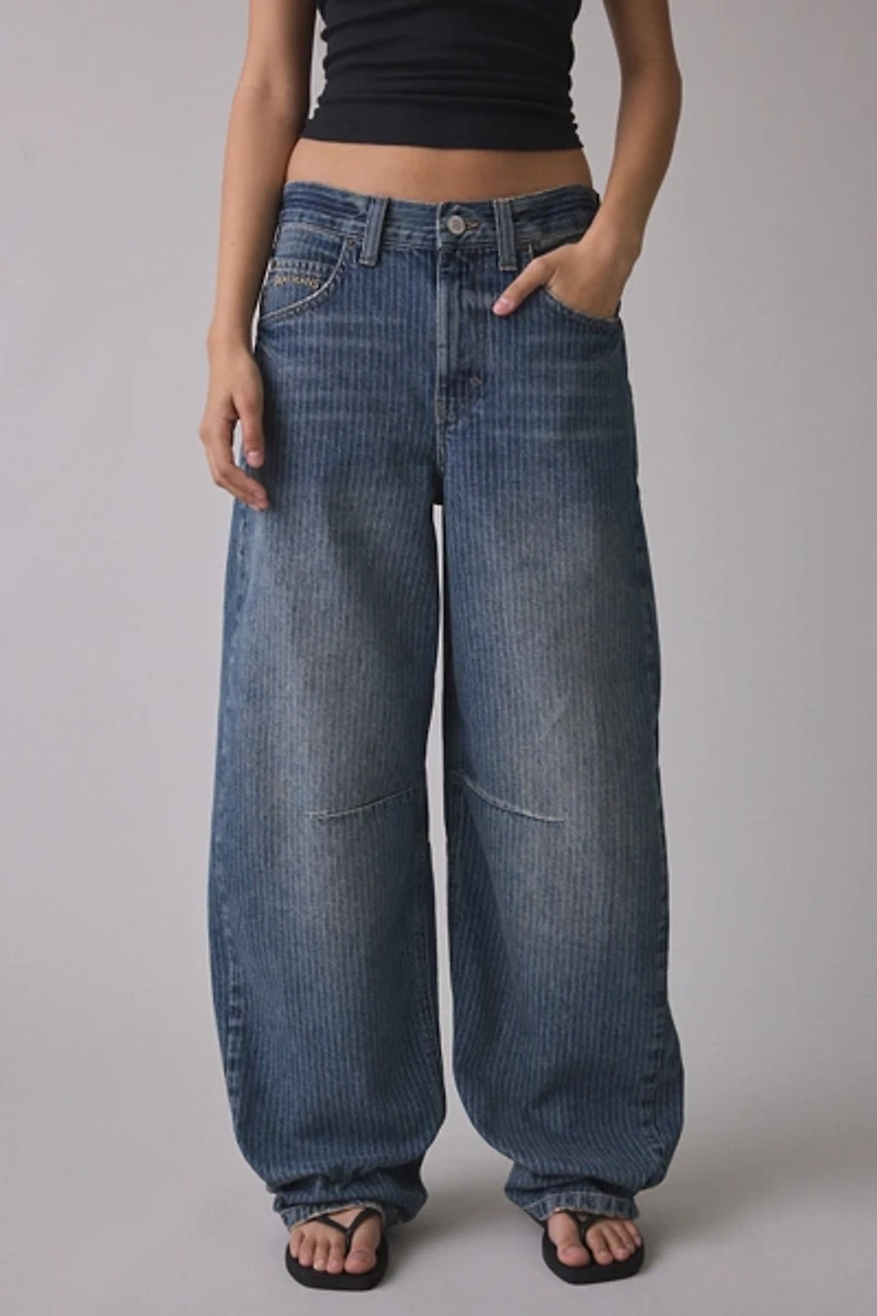 BDG Logan Printed Buckle Baggy Barrel Jeans