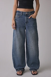 BDG Logan Printed Buckle Baggy Barrel Jeans